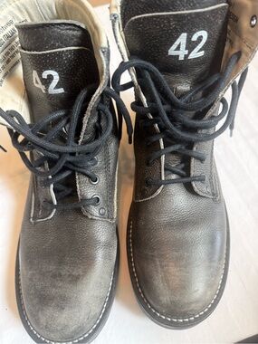 Diesel | Shoes | Diesel Black Leather Combat Boots Mens Us 4  display picture 2